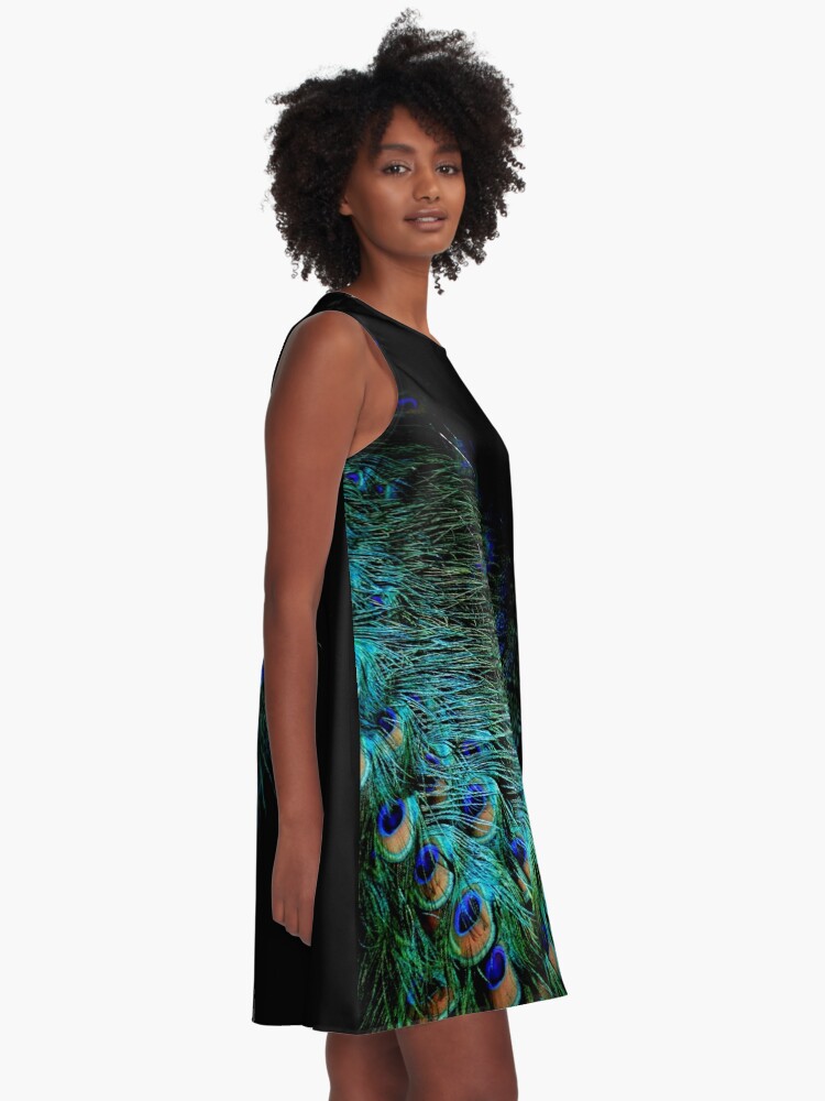 Alternate view of Peacock Feather A-Line Dress