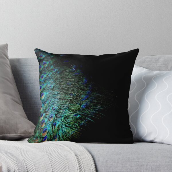 Item preview, Peacock feathers on a black background designed and sold by by-jwp.