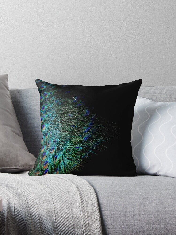 Peacock feather throw pillows best sale