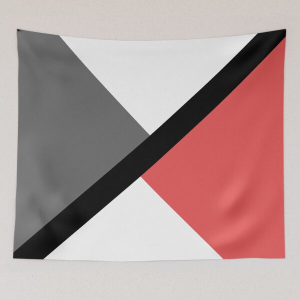 Item preview, Red Gray Black and White Minimal Thin Diagonal Stripe Pattern designed and sold by All-Black-White.
