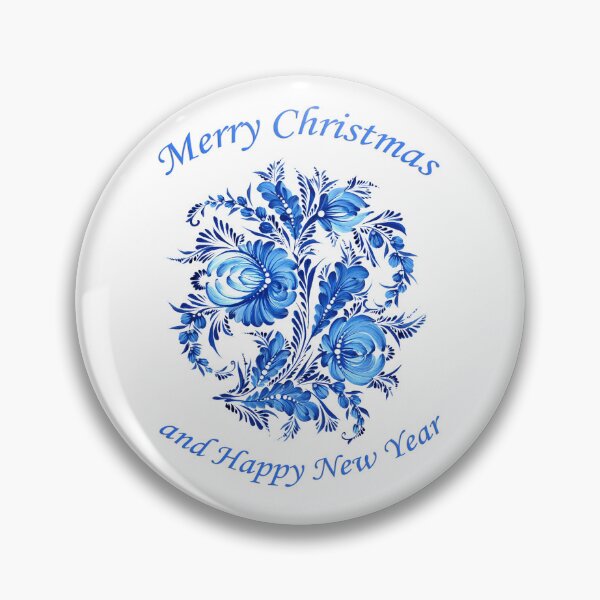 Item preview, Christmas giftcard Hand painted Blue flowers Winter Flowers Petrykivka painting Ukrainian art designed and sold by Sunflower-7.