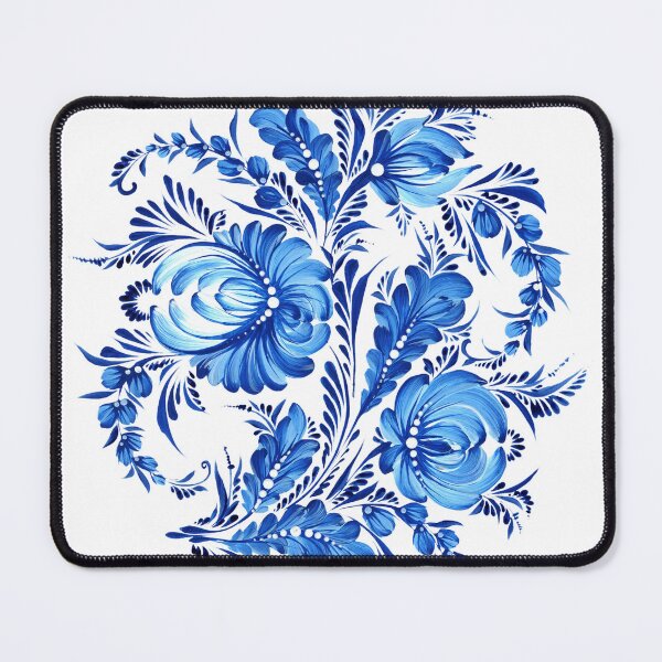 Item preview, Christmas giftcard Hand painted Blue flowers Winter Flowers Petrykivka painting Ukrainian art designed and sold by Sunflower-7.