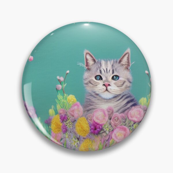 Item preview, Beautiful Fantasy Whimsical Cat Pastel Illustration with flowers in background designed and sold by ManifestoDesign.