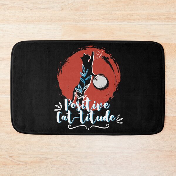 Item preview, Inspirational quote, positive attitude, floral cat designed and sold by Sanctum Cosmos.