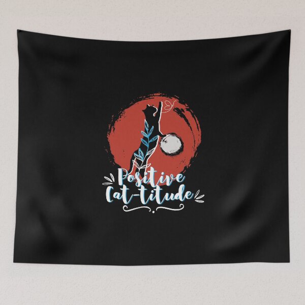 Item preview, Inspirational quote, positive attitude, floral cat designed and sold by Sanctum Cosmos.