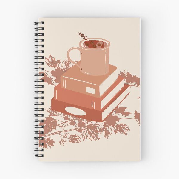 Item preview, books, coffee, and autumn leaves designed and sold by BeCreativeArts.