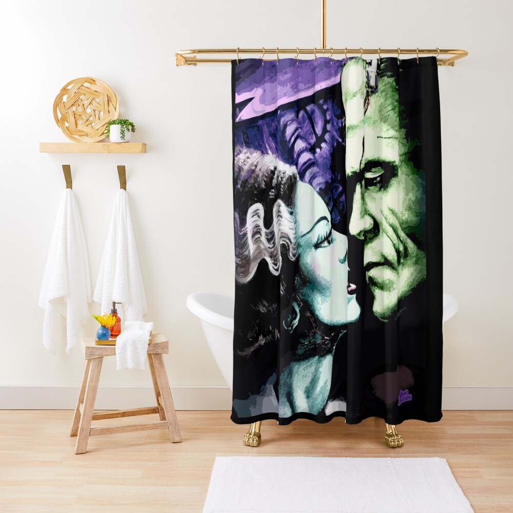 Bride & Frankie Monsters in Love Shower Curtain
