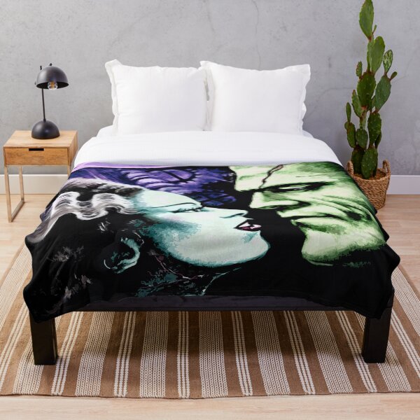 Bride & Frankie Monsters in Love Throw Blanket