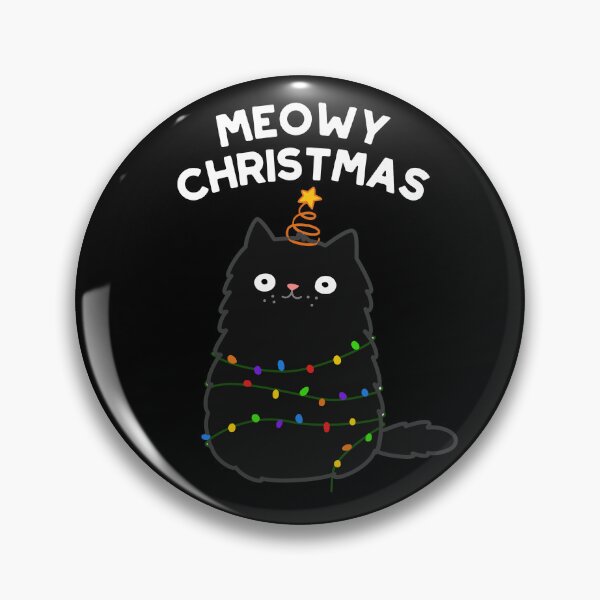 Item preview, Meowy Christmas Funny Black Cat Puns (Dark BG) designed and sold by punnybone.