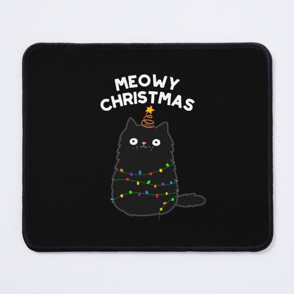 Item preview, Meowy Christmas Funny Black Cat Puns (Dark BG) designed and sold by punnybone.