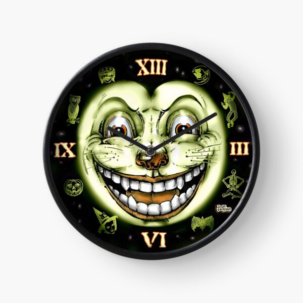 Black Cat 13 Halloween Clock Clock