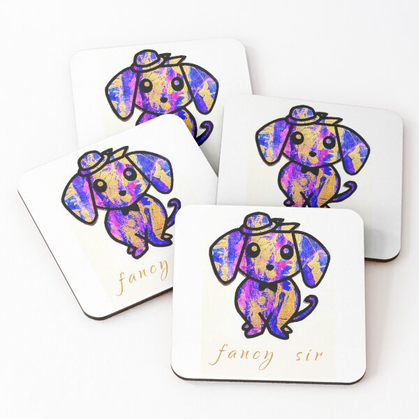 Item preview, Fancy sir blue gold purple dog wearing hat designed and sold by Grey Robinson.