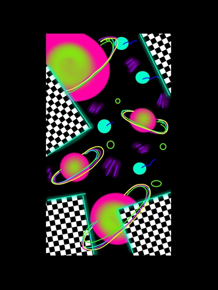 trippy neon 80's space party - planets and space globs by neonmoonwaves