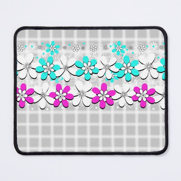 Item preview, Floral neon turquoise and pink flowers designed and sold by fuzzyfox.