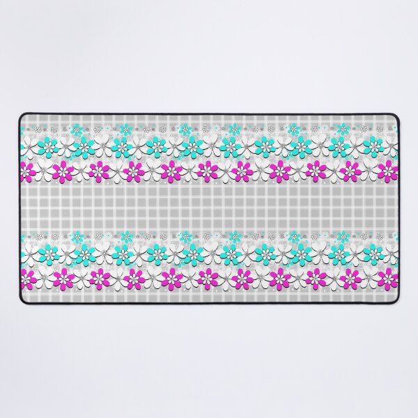 Item preview, Floral neon turquoise and pink flowers designed and sold by fuzzyfox.