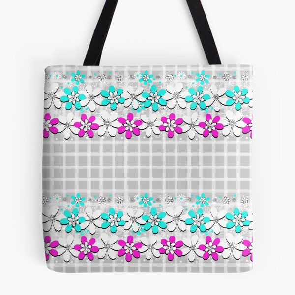 Item preview, Floral neon turquoise and pink flowers  designed and sold by fuzzyfox.