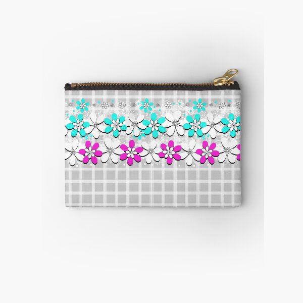 Item preview, Floral neon turquoise and pink flowers  designed and sold by fuzzyfox.