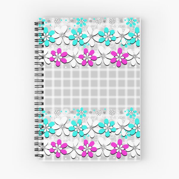 Item preview, Floral neon turquoise and pink flowers  designed and sold by fuzzyfox.