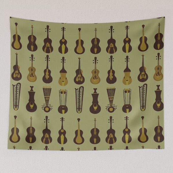 Item preview, MUSICAL INSTRUMENTS FROM THE FUTURE PATTERN Midjourney Ai Artwork designed and sold by davidjulie.