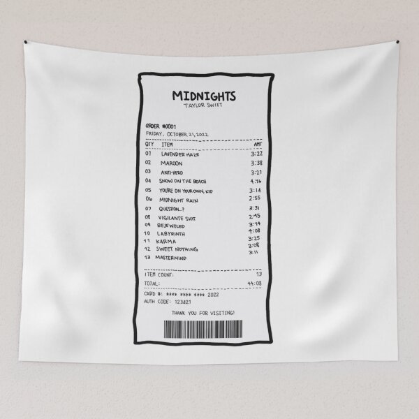 Item preview, Midnights Receipt designed and sold by marnilauren.