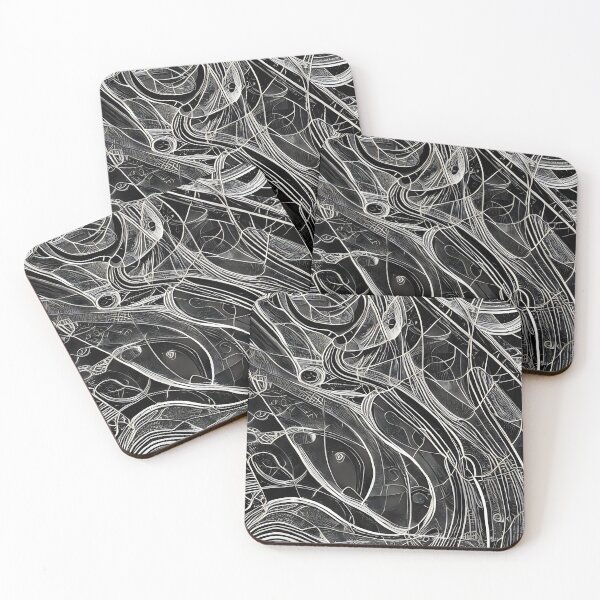 Item preview, Oderozibo Ripefiga - Abstract psychedelic black and white painting designed and sold by thecocotouchart.