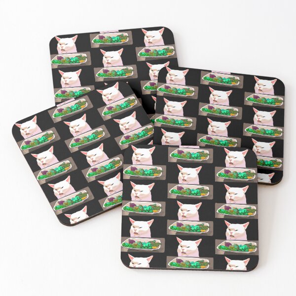 Item preview, Woman Yelling at Cat Meme, Cursed Cat Images designed and sold by printify.