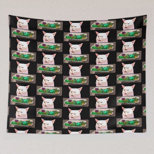 Item preview, Woman Yelling at Cat Meme, Cursed Cat Images designed and sold by printify.