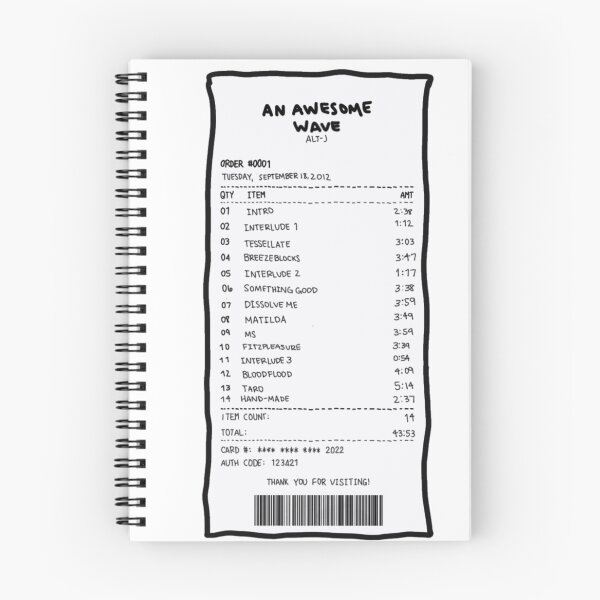 Item preview, Alt-j An Awesome Wave Receipt  designed and sold by marnilauren.