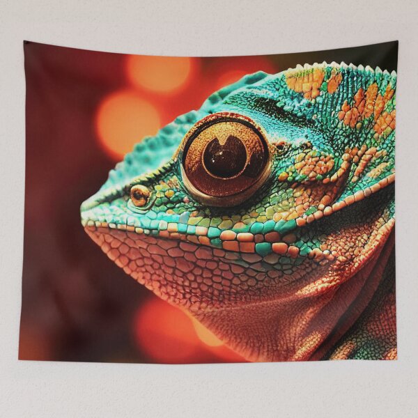 Item preview, Painting of a colorful chameleon designed and sold by RK - Shop.