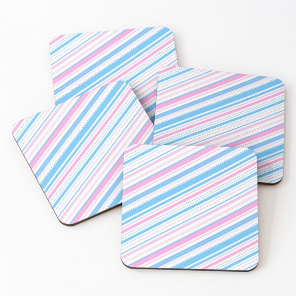 Item preview, Pink White and Baby Blue Diagonal Stripes Pattern designed and sold by humnoo.