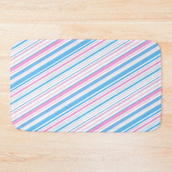 Item preview, Pink White and Baby Blue Diagonal Stripes Pattern designed and sold by humnoo.
