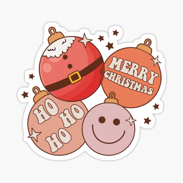 Retro Christmas Sticker Set, Groovy Cute Holiday Sticker Gift, Retro Vibe  Christmas Laptop Decals