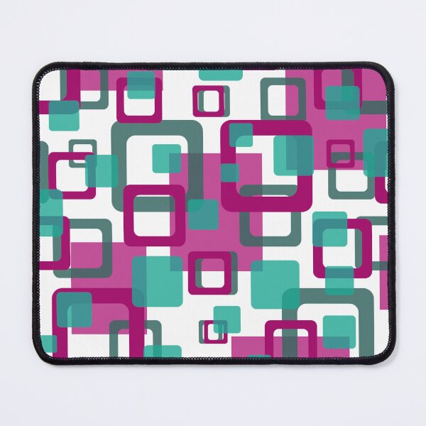 Artikelvorschau, Grafik Quadrate Muster -  weiss, grau, pink rosa, türkis, grün entworfen und verkauft von Graphic-Color.