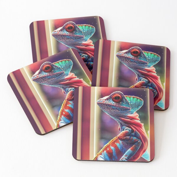 Item preview, A strange colorful chameleon in the windowsill designed and sold by RK - Shop.