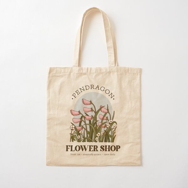 blue flowers canvas bag with zipper Japanese canvas bag - Shop