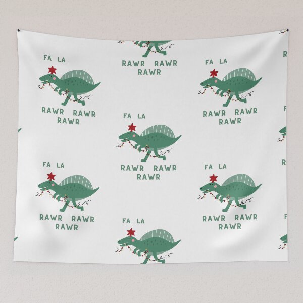 Item preview, Funny Christmas Dinosaur Fa La Rawr Rawr Rawr  designed and sold by MollyJaneArt.