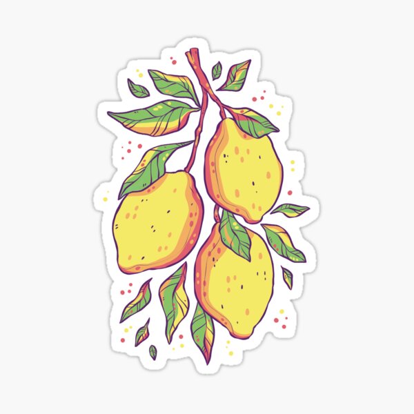 Neon Lemons Sticker