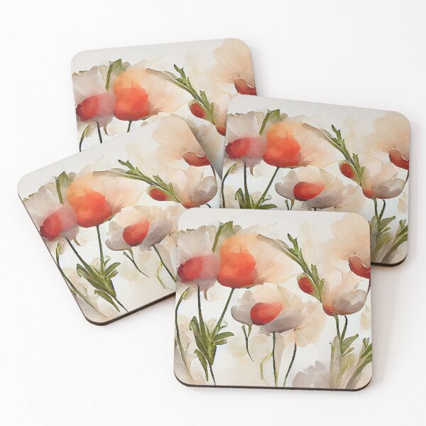 Item preview, Shabby chic floral red poppies watercolor #9 designed and sold by NatureSight.
