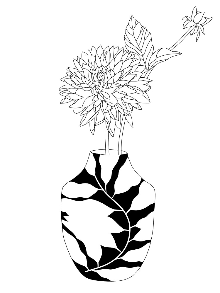 Flowers Vase Coloring Page Worksheet Game Stock Vector (Royalty Free)  691852963 #flower #vase #draw… | Flower vase drawing, Drawing for kids,  Rock painting patterns