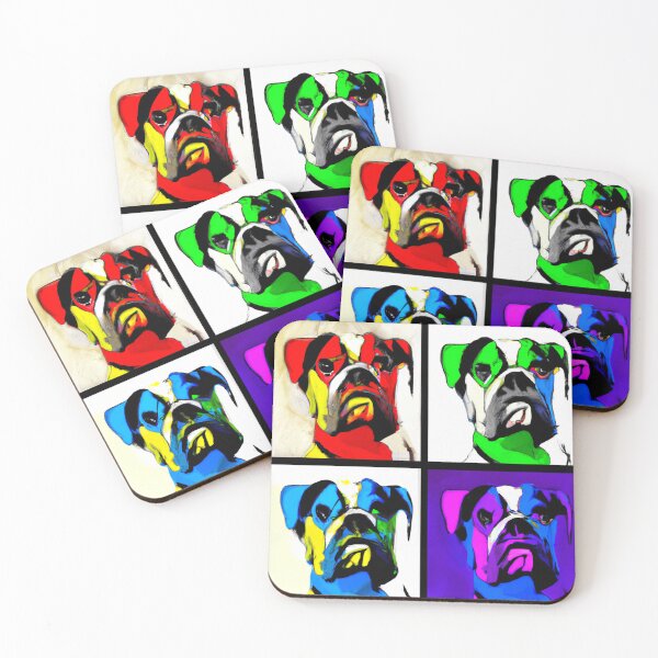 Item preview, 4 Boxer Dog Pop Art designed and sold by DiatomDesigns.