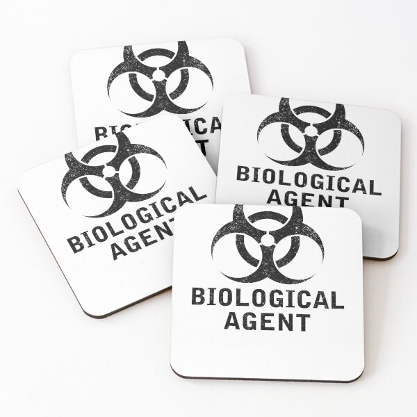 Item preview, BIOLOGICAL AGENT word with Biohazard symbol designed and sold by Dreamakerstudio.