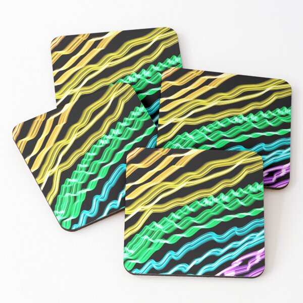 Item preview, Neon Rainbow Line Waves designed and sold by awsomepatterns.