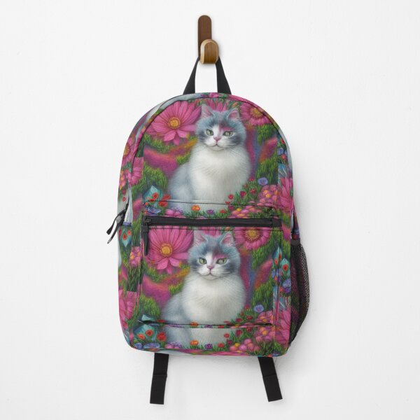 Item preview, Beautiful Fantasy Whimsical Cat Pastel Illustration with flowers in background designed and sold by ManifestoDesign.