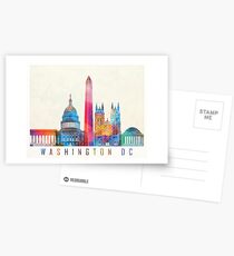 Washington DC landmarks watercolor poster Postcards