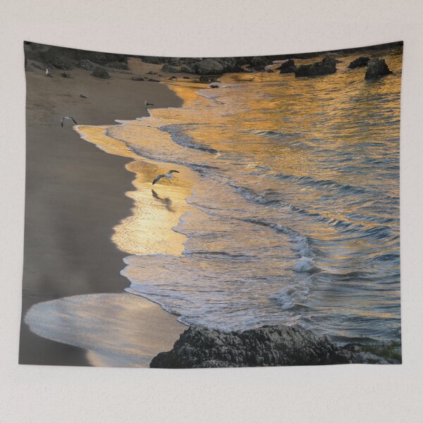 Item preview, Magic Hour Golden Waves and Seagulls designed and sold by Georgia Mizuleva.