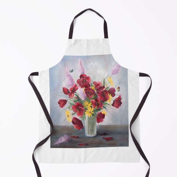 Item preview, Poppies in a glass vase designed and sold by GoldsteinART.