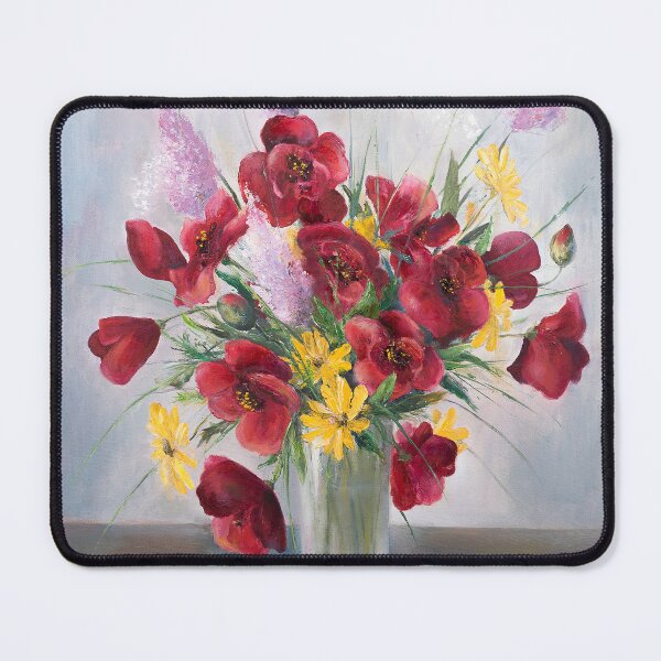 Item preview, Poppies in a glass vase designed and sold by GoldsteinART.