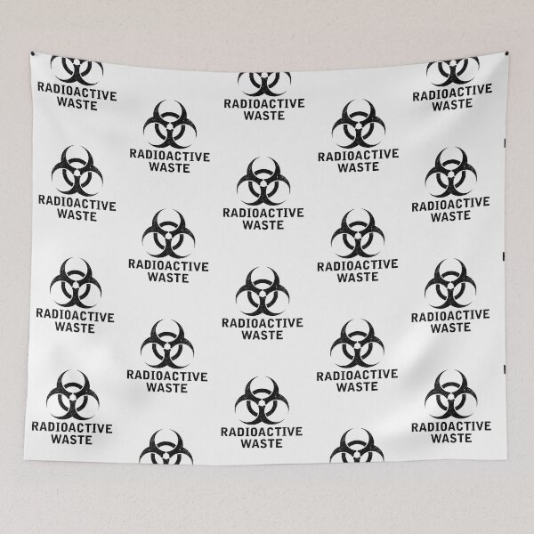 Item preview, RADIOACTIVE WASTE word with Biohazard symbol designed and sold by Dreamakerstudio.