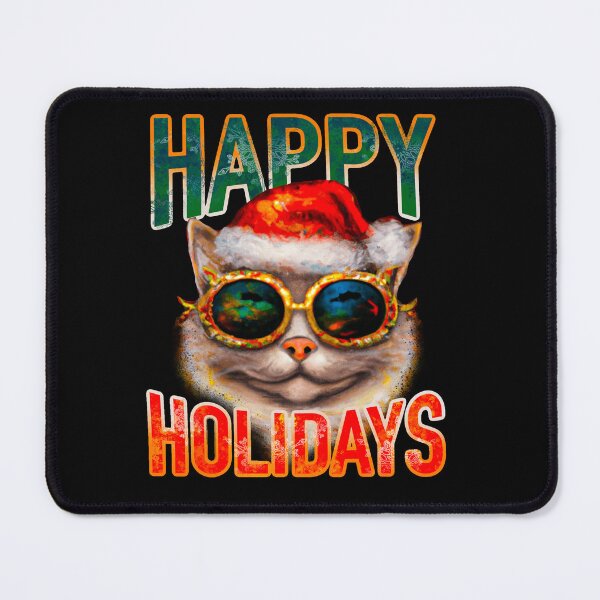 Item preview, Happy Holidays kool kat, smiling Santa cat, for cat lovers designed and sold by mwebba2005.