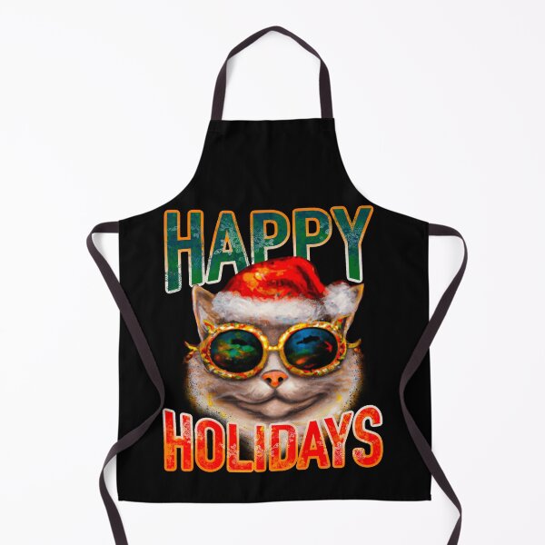 Item preview, Happy Holidays kool kat, smiling Santa cat, for cat lovers designed and sold by mwebba2005.